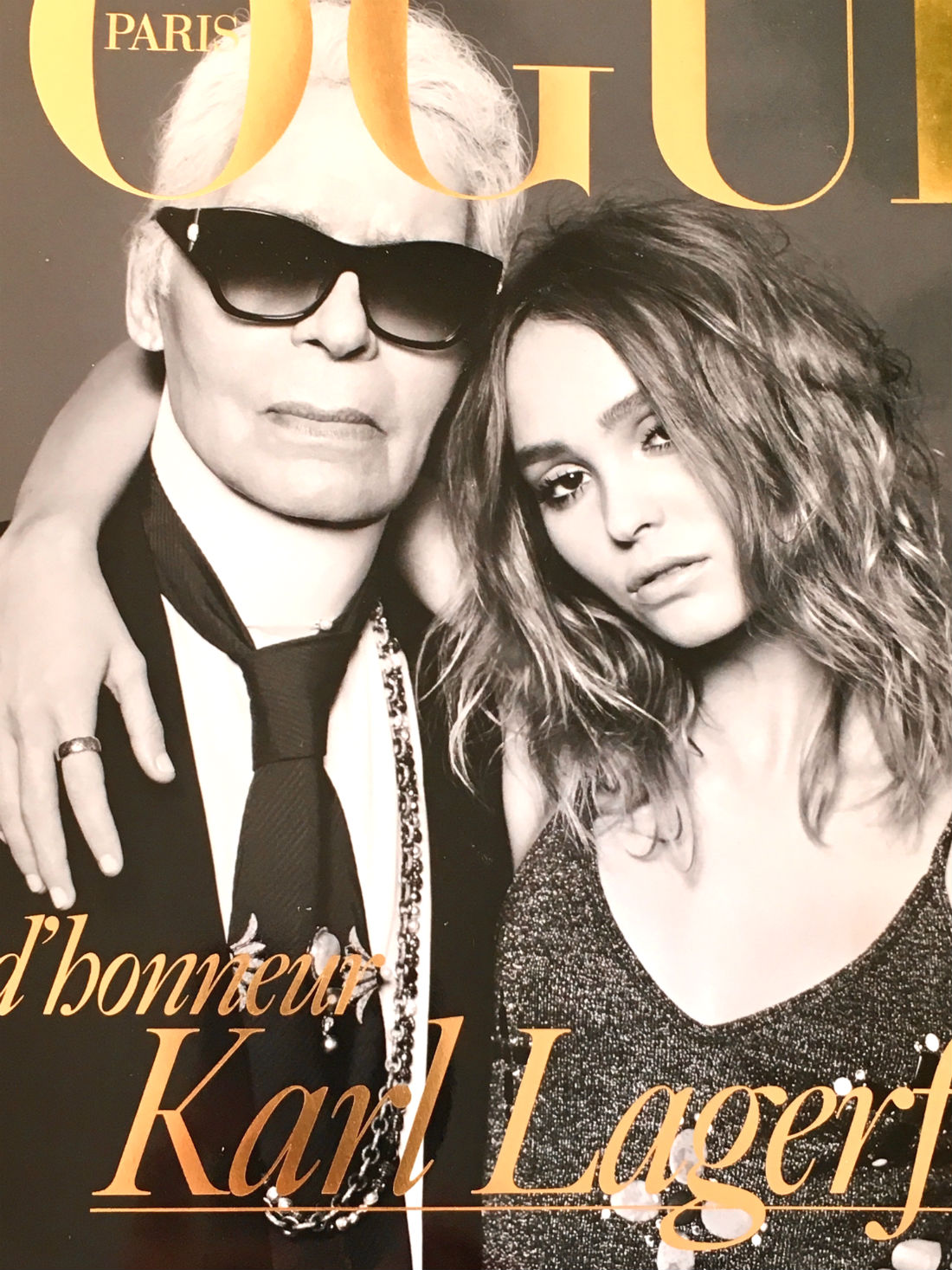Cover of Vouge Paris with Karl Lagerfeld and Lily-Rose Depp. Verycamilla.
